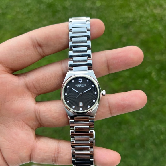 Victorinox Victoria Silver Tone Black Date Dial Women's Swiss Made Watch - Picture 4 of 14